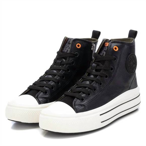 NEW XTI women's high-top sneakers boots in black - Picture 4 of 4